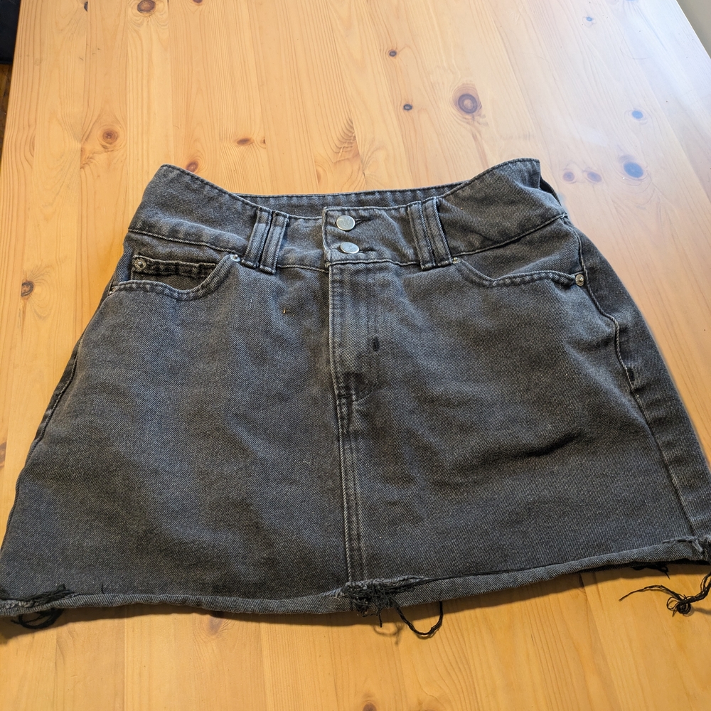 Gray Denim Skirt